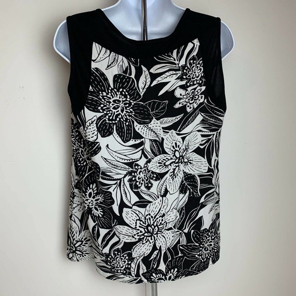 Dressbarn Sleeveless Floral Blouse Rayon - Picture 2 of 6